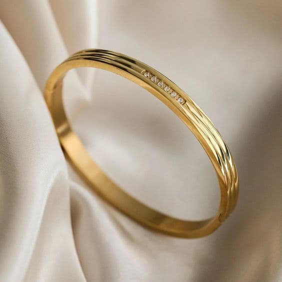 Contemporary Flat Bangles - Gold