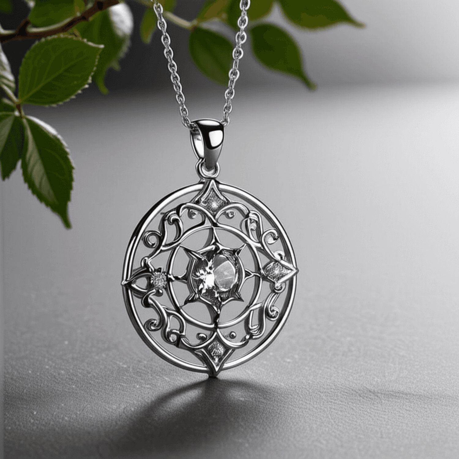 Detailed Filigree Pendant - Silver