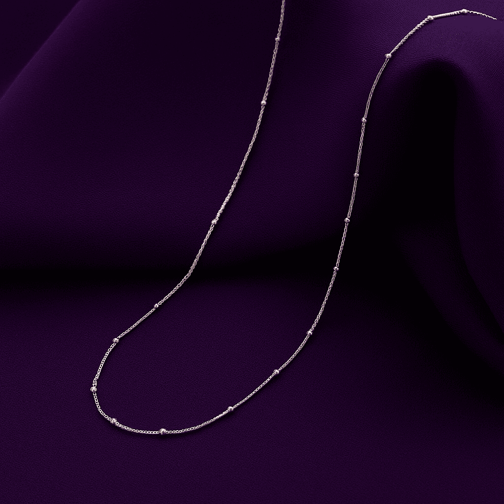 Graceful Beaded Chain - Silver